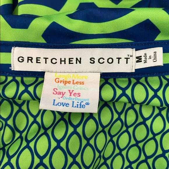 Gretchen Scott Designs Green and Blue Patterned Dress - Picture 13 of 15